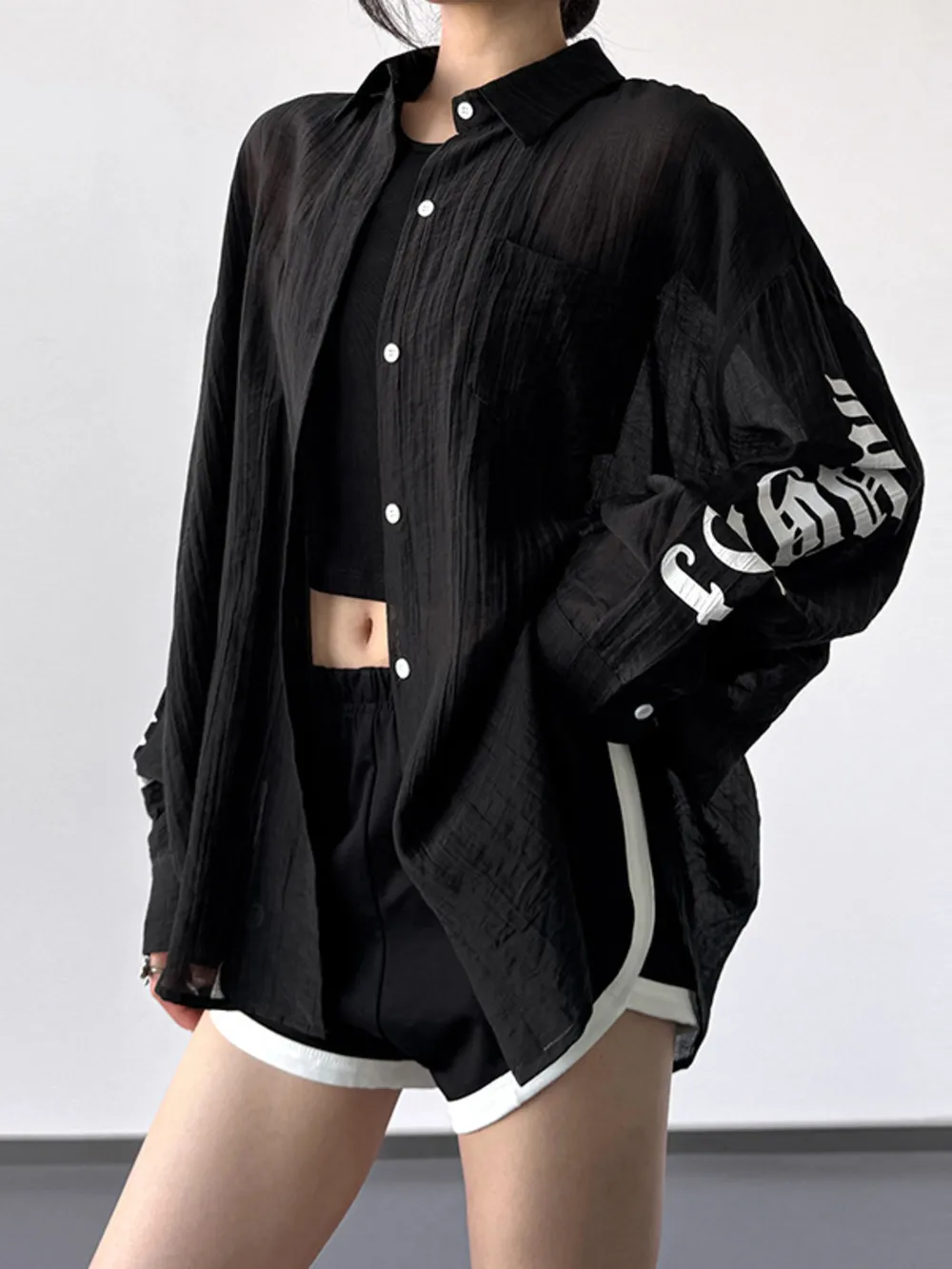 Button-Up Long Sleeve Oversized Shirt