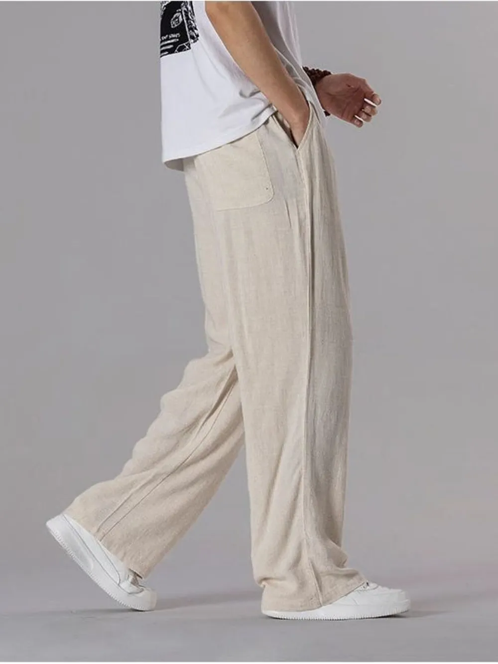 Men's Plus Size Wide Leg Pants