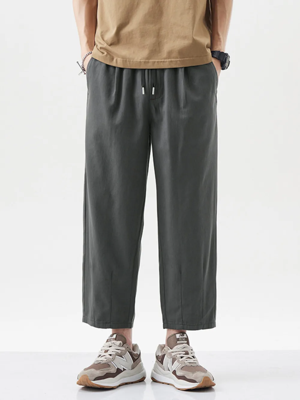 Men's Plus Size Casual Loose Cropped Pants, image 3