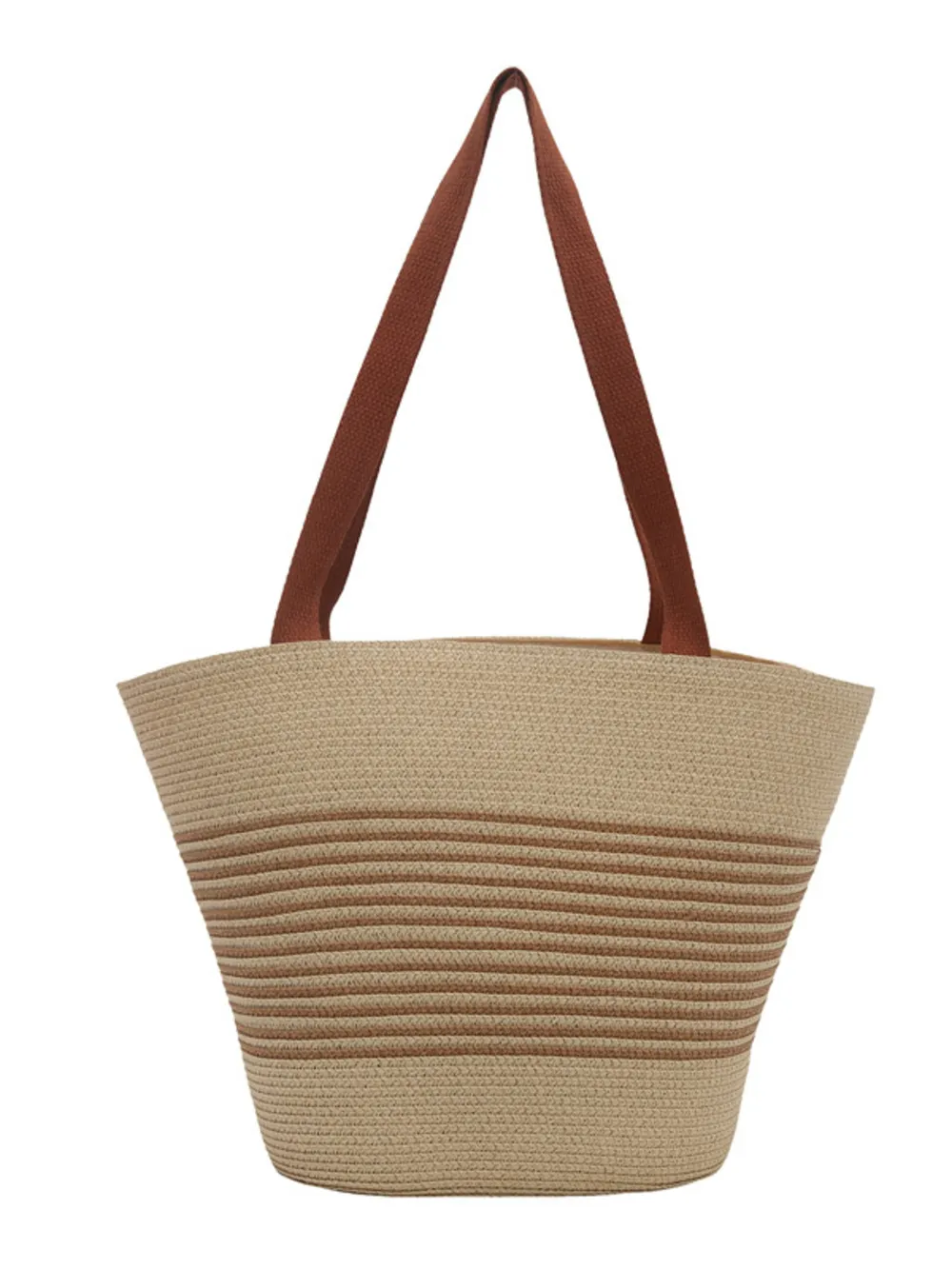 Striped Woven Tote Bag, image 7