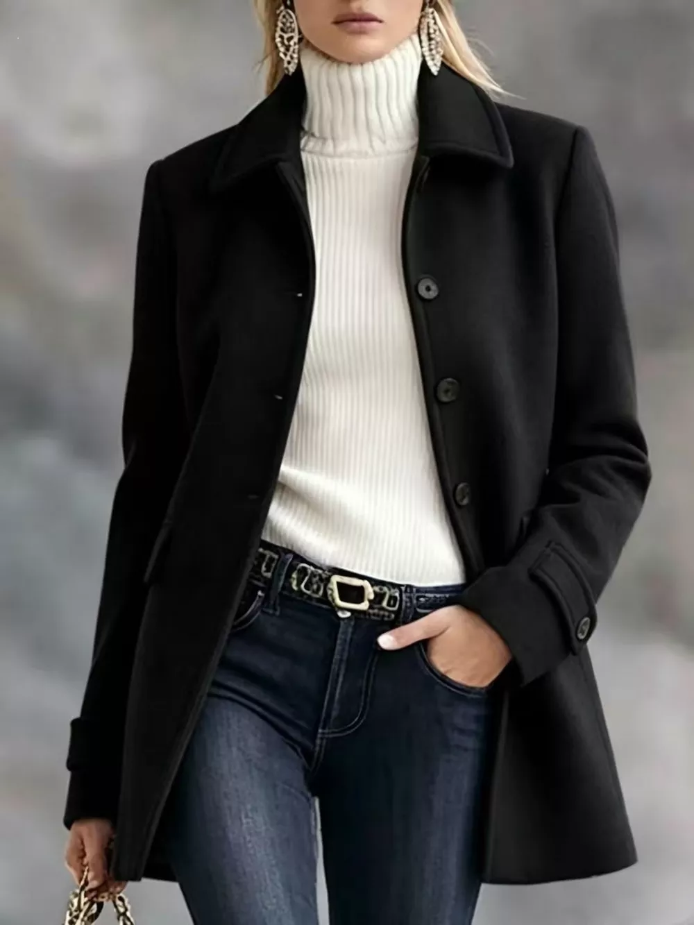 Button Up Longline Coat, image 3
