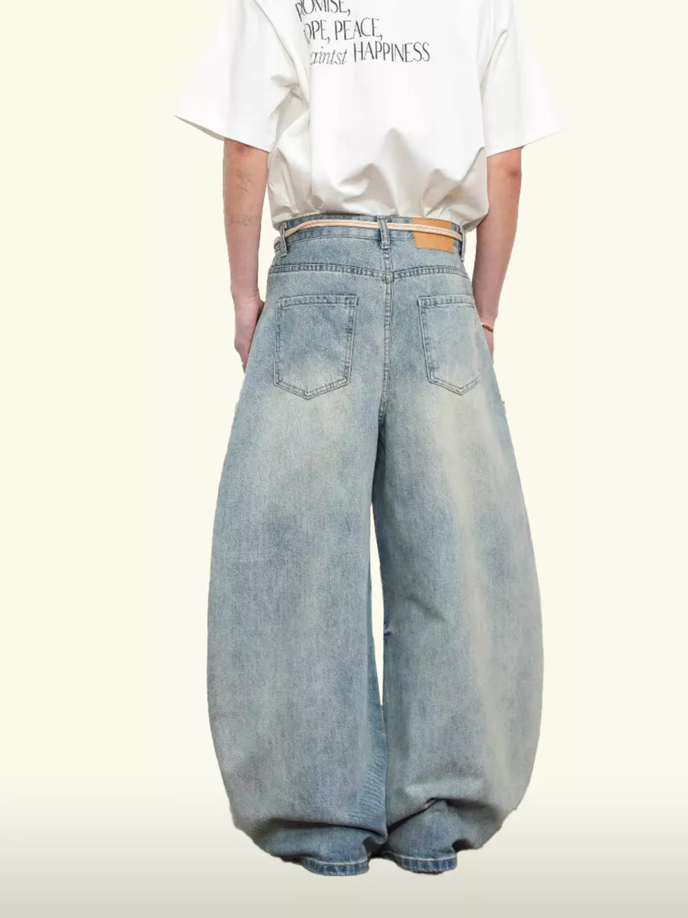 Men's Washed Wide Leg Jeans, image 5