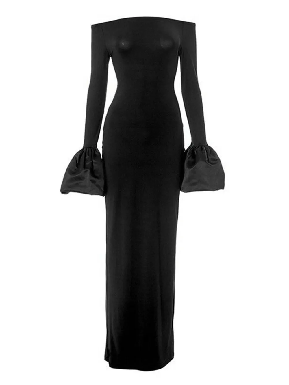 Off-Shoulder Flounce Sleeve Maxi Dress, image 5