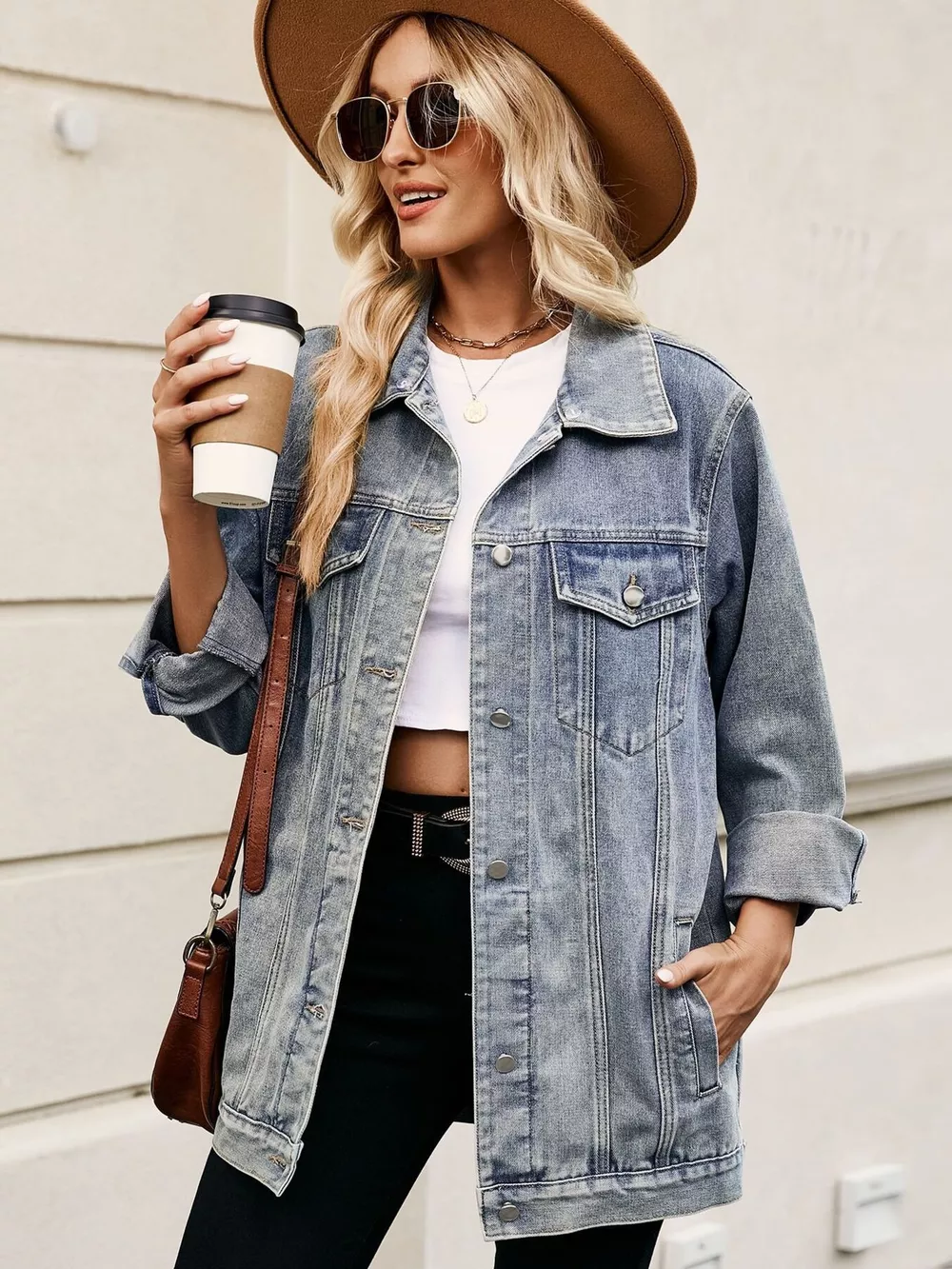 Button Up Long Sleeve Denim Jacket, image 14