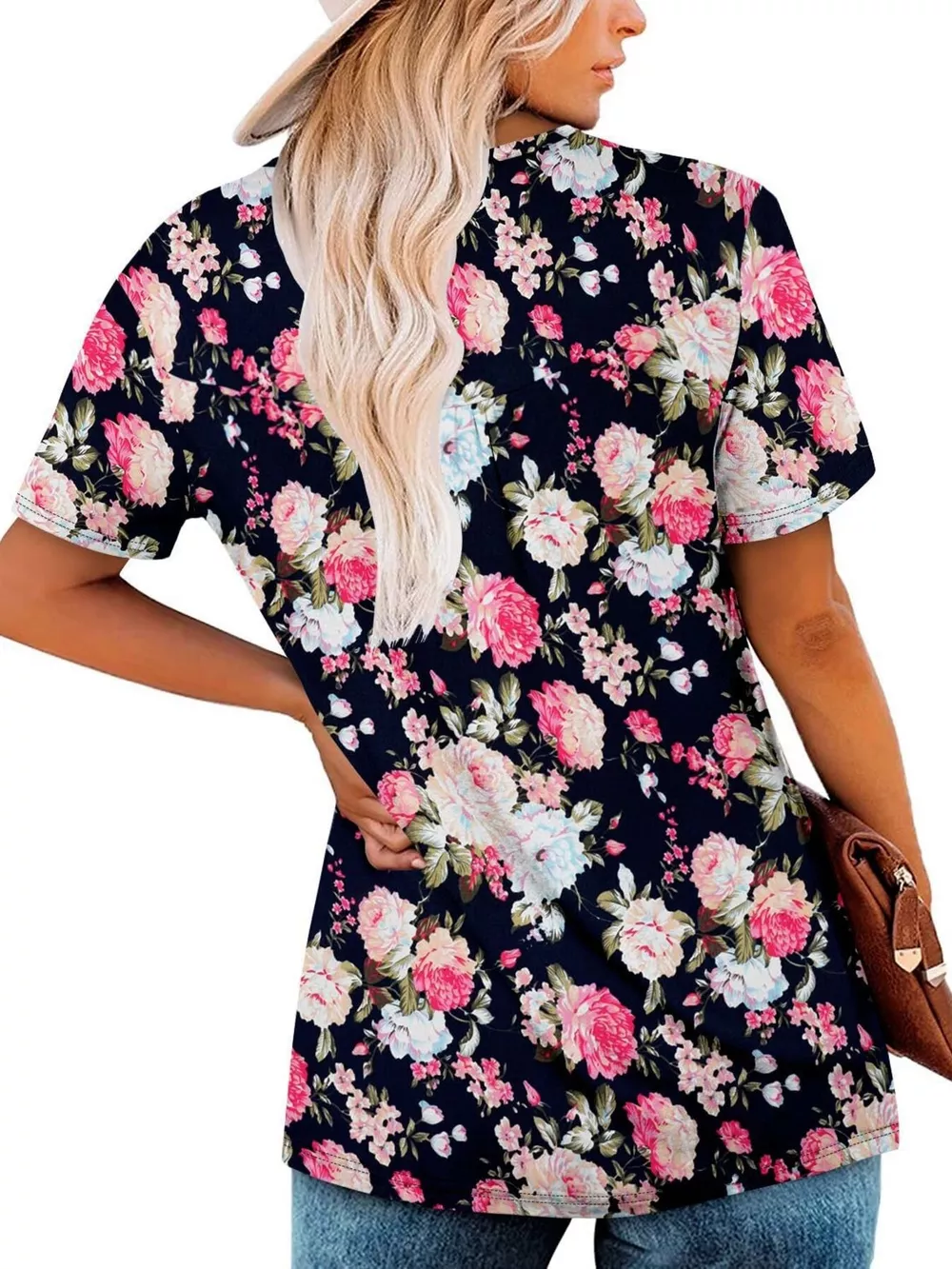 Plus Size Floral Print Short Sleeve T-Shirt, image 6