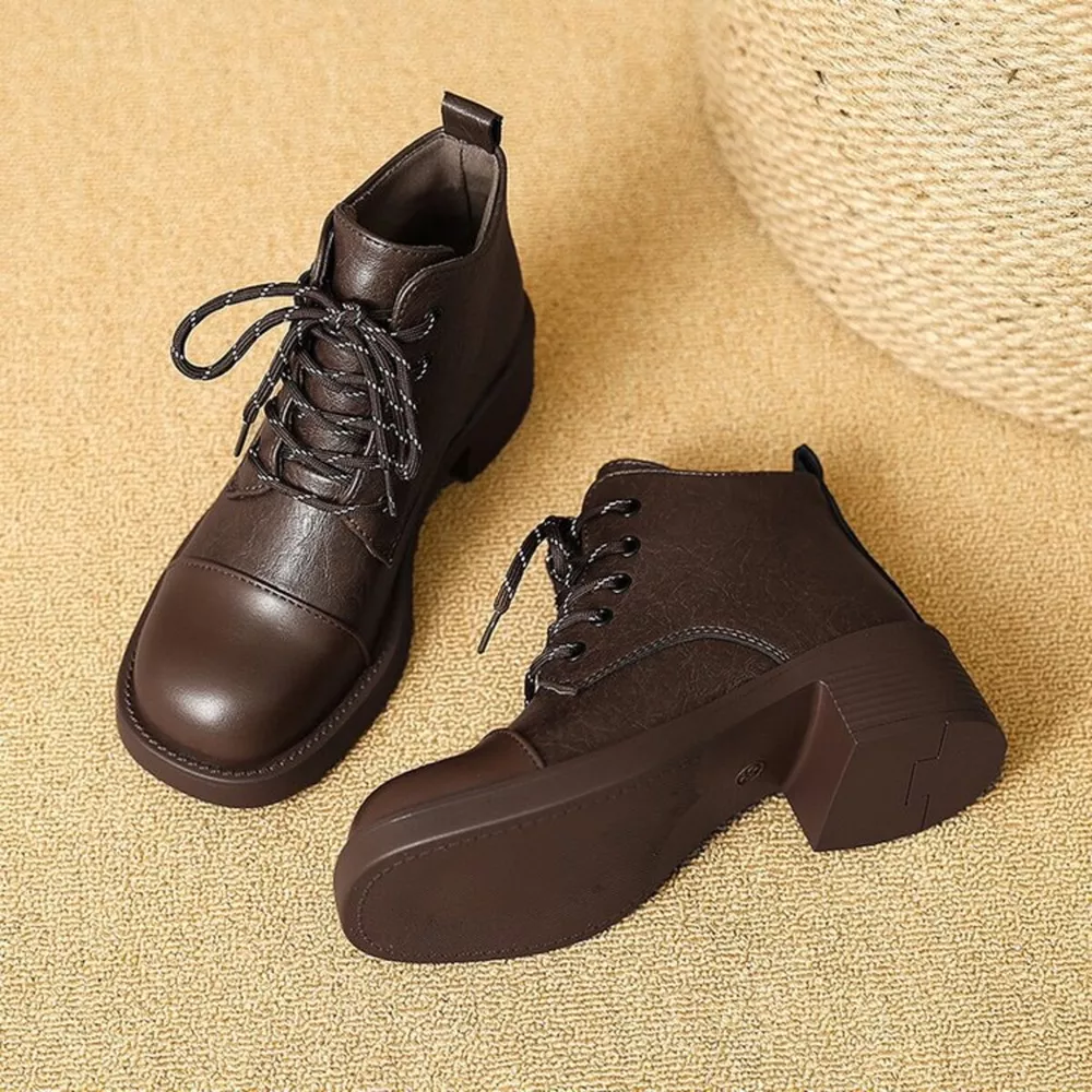 Round Toe Block Heels Boots, image 3