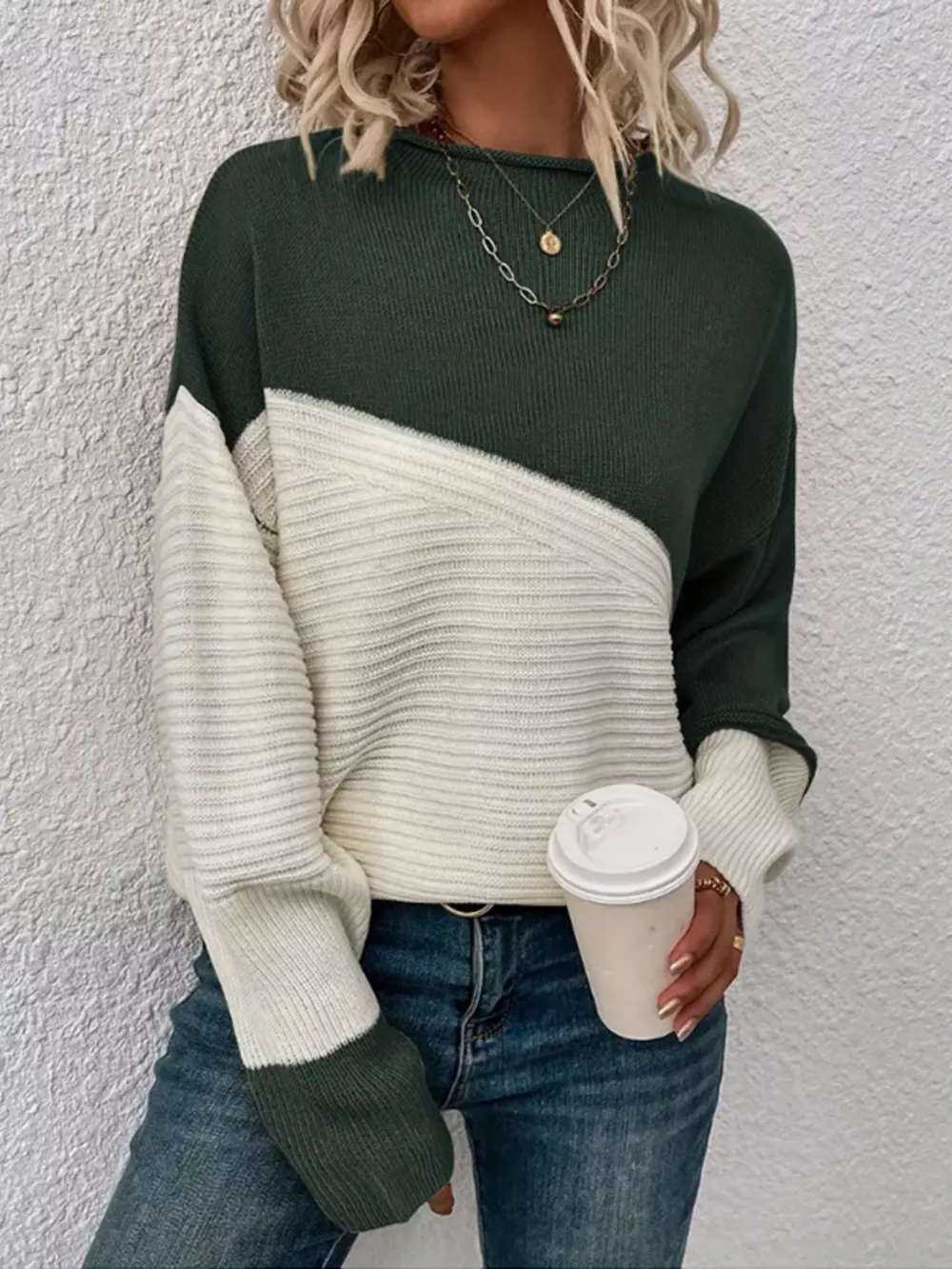 Color Block Ribbed Knit Sweater, image 6