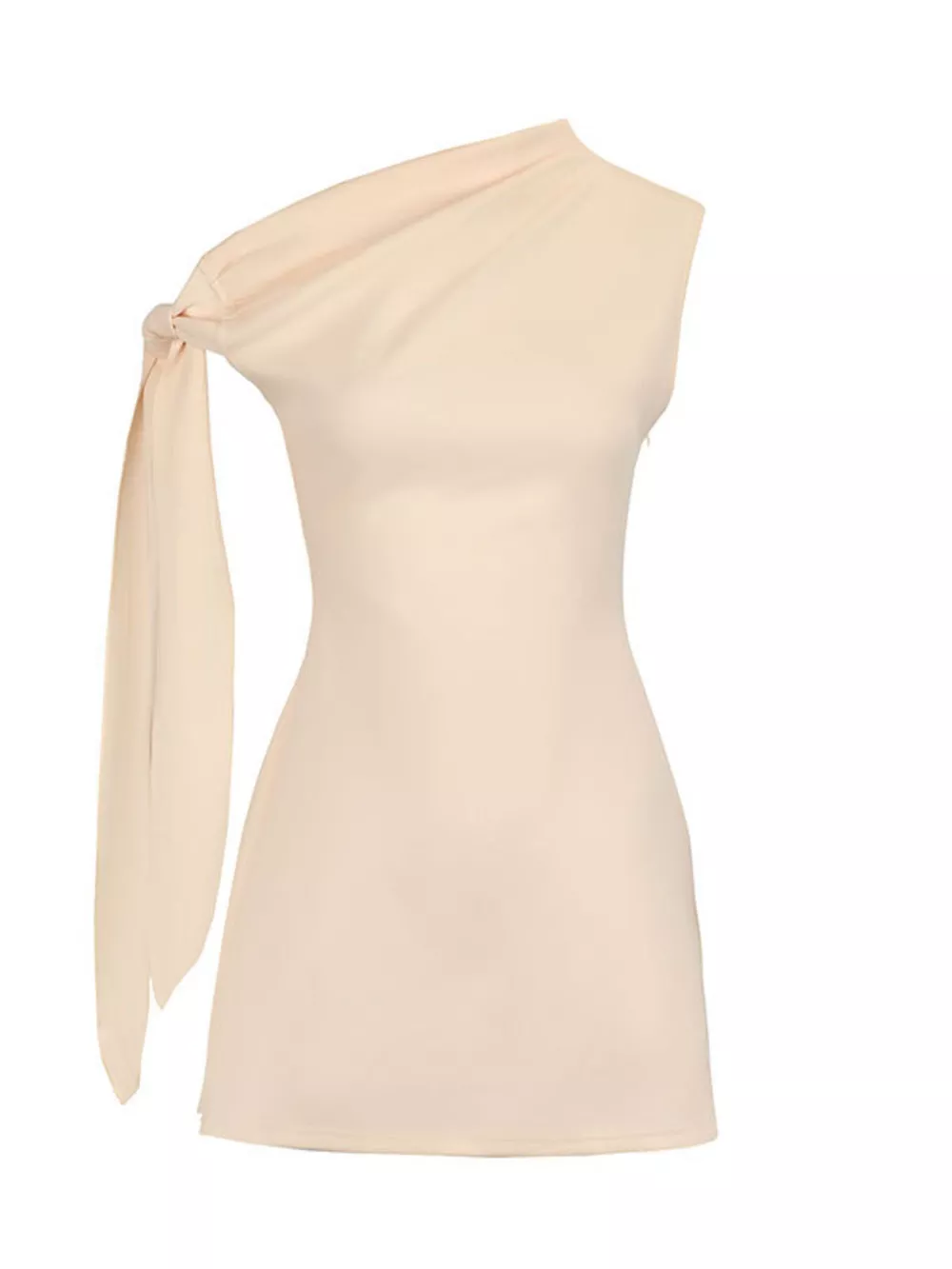 One-Shoulder Bowknot Mini Dress, image 3