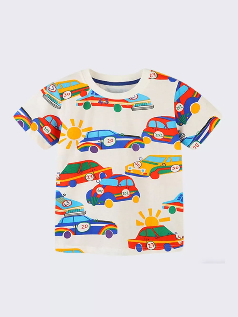 Children's Racing Car Print Crew Neck T-Shirt, image 2
