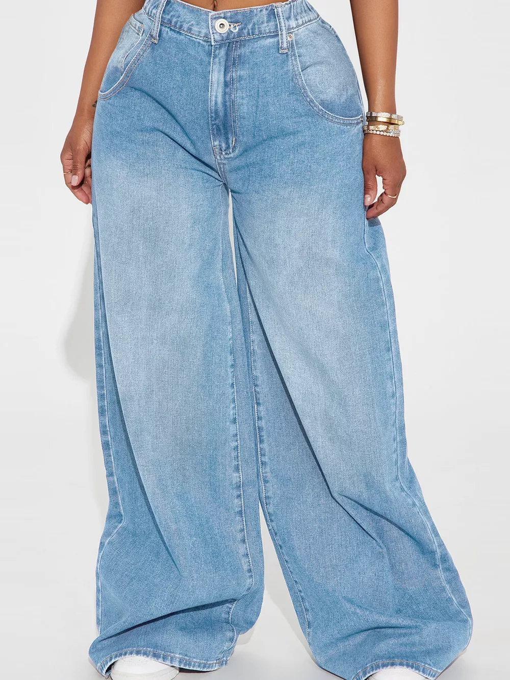 Full Size High-Waisted Wide-Leg Jeans Plus Size, image 5