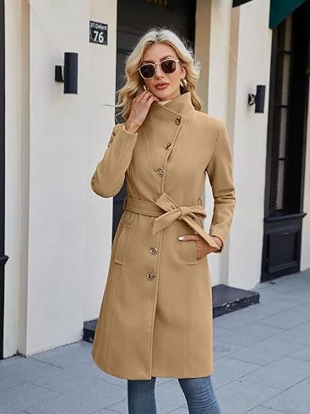 Single-Breasted Collared Neck Overcoat, image 2