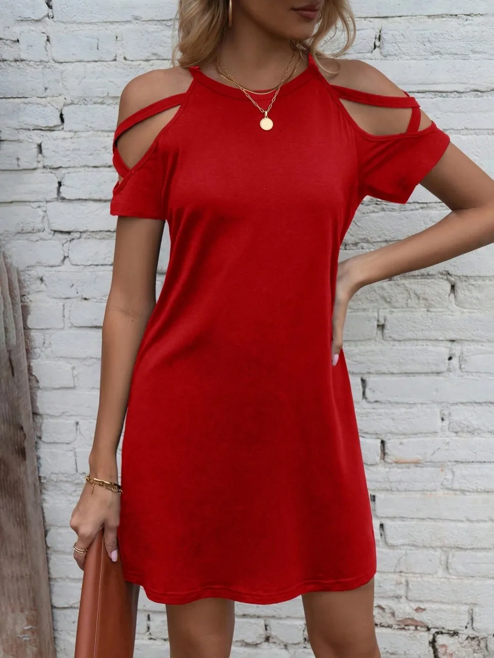 Cold Shoulder Mini Dress, image 2