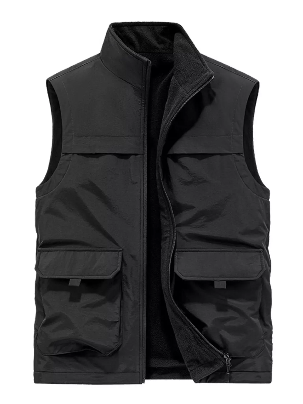 Men's Plus Size Zip Up Fleece Lined Vest, image 5