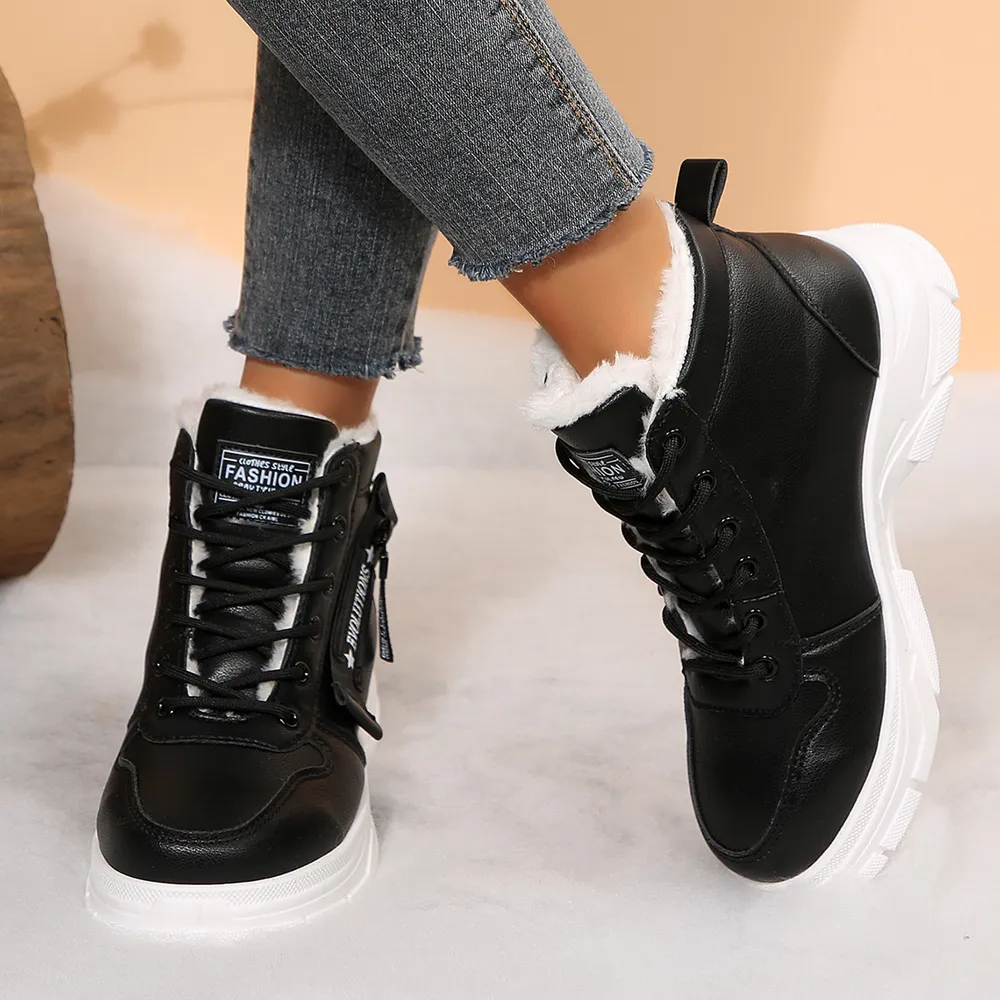 Premium Lace-Up Combat Boots with Fleece Line, image 9