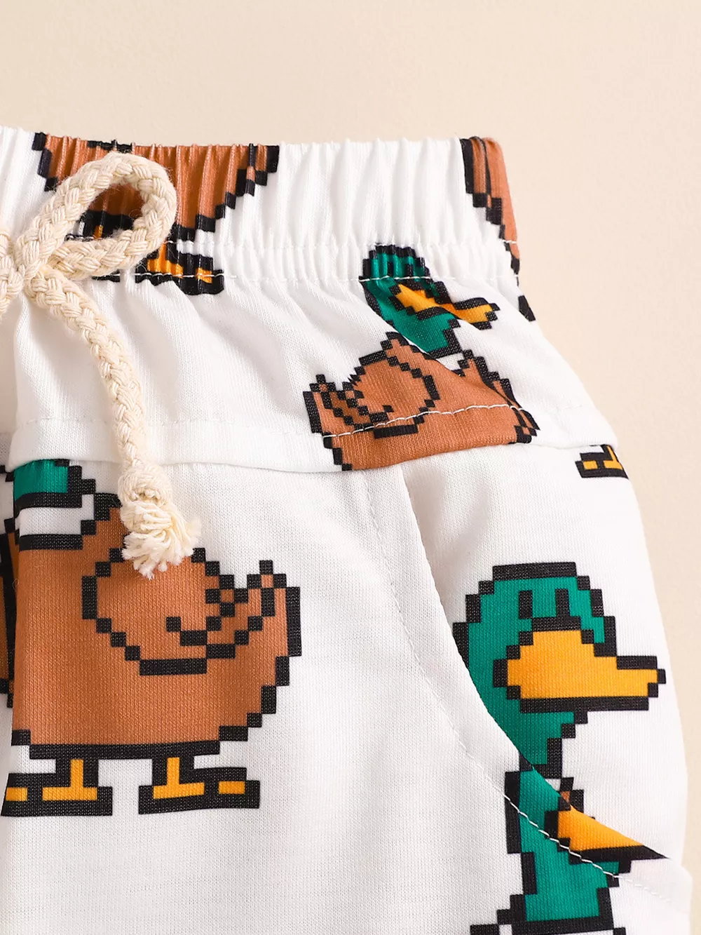 Children's Duck Round Neck Tee and Shorts Set, image 5