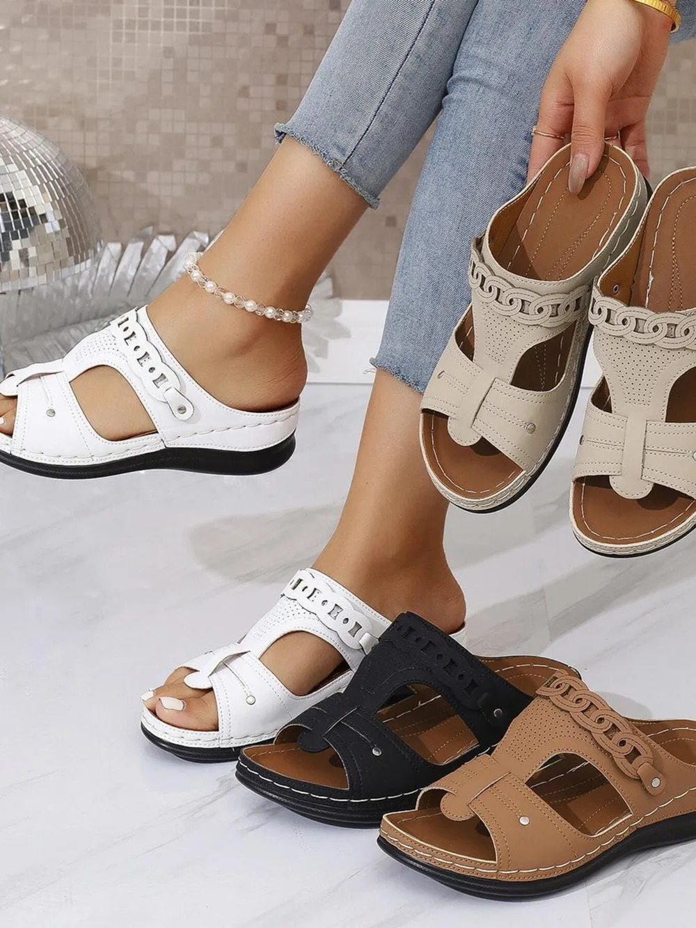 Casual Hollow Out Comfort Sandals, image 2