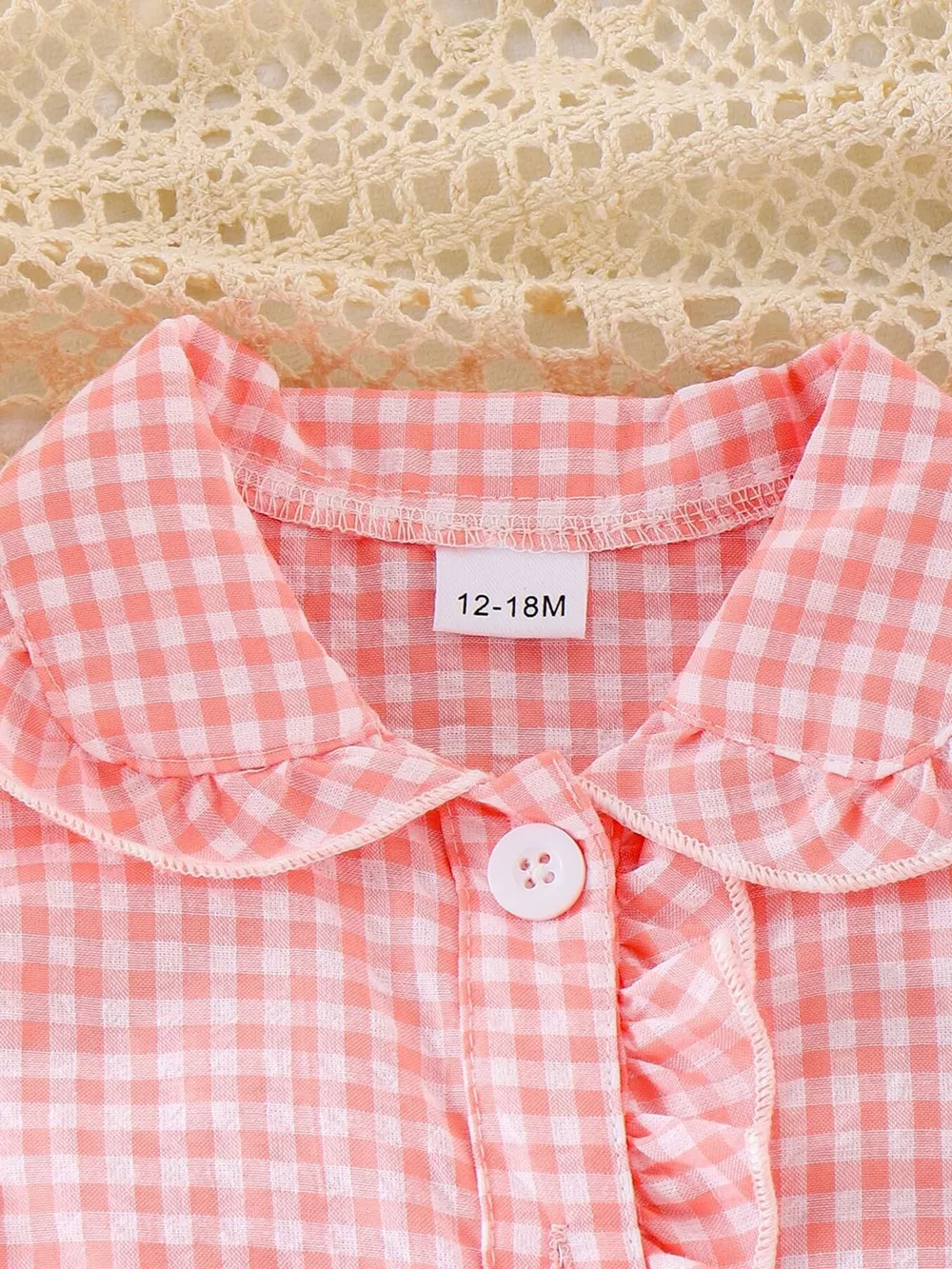 Children's Gingham Ruffle Collar Sleeveless Shirt, image 8