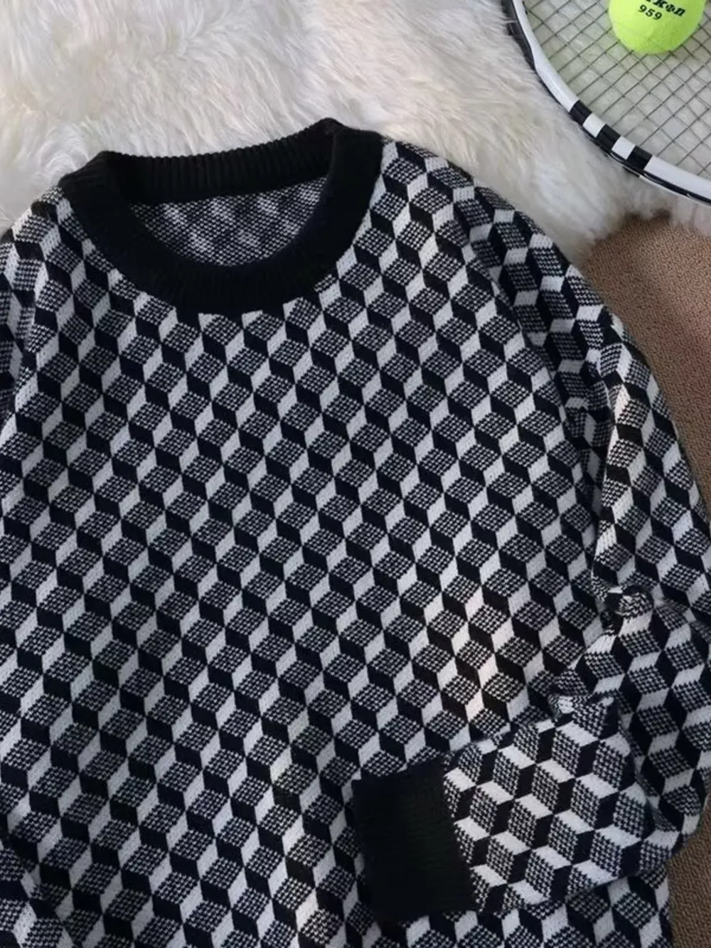 Men's Full Size Round Neck Long Sleeve Sweater Plus Size, image 5