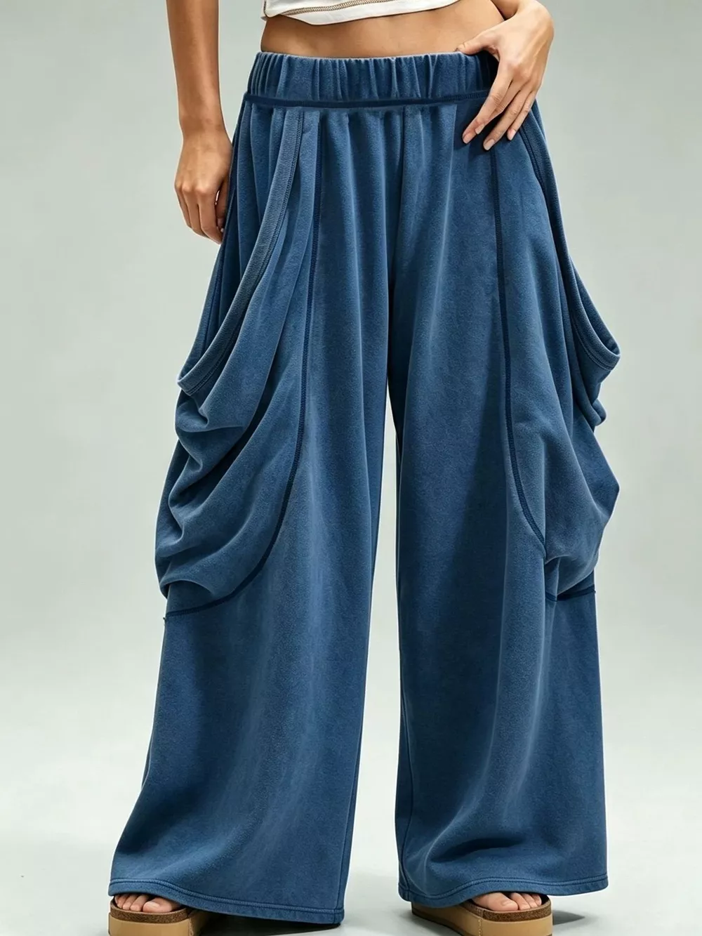 Oversized Wide-Leg Cargo Pants, image 4