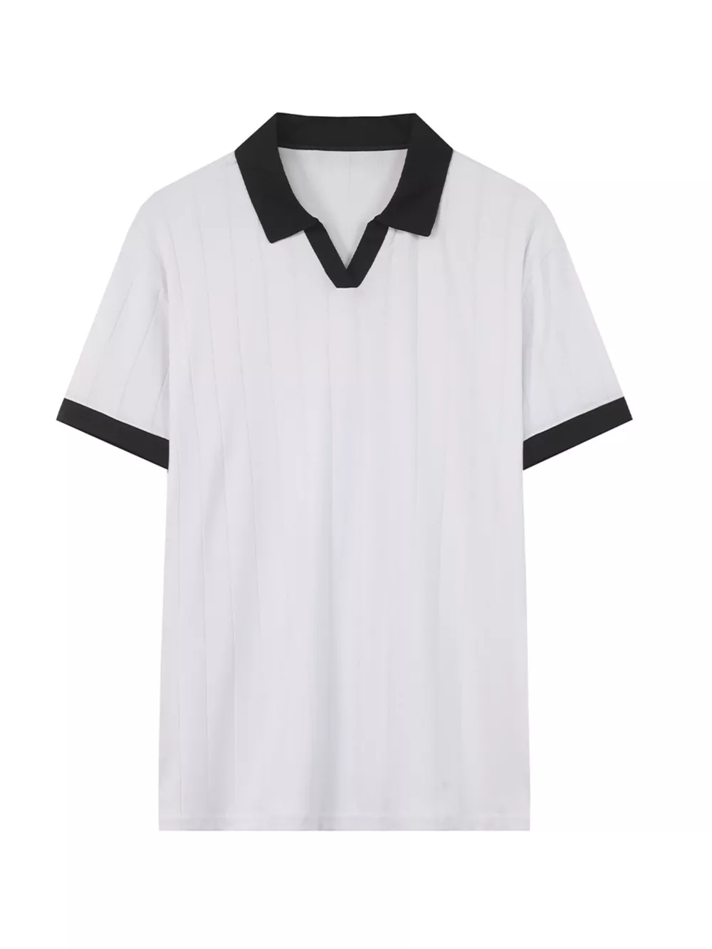 Men's Full Size Contrast Trim Short Sleeve Polo Plus Size, image 4