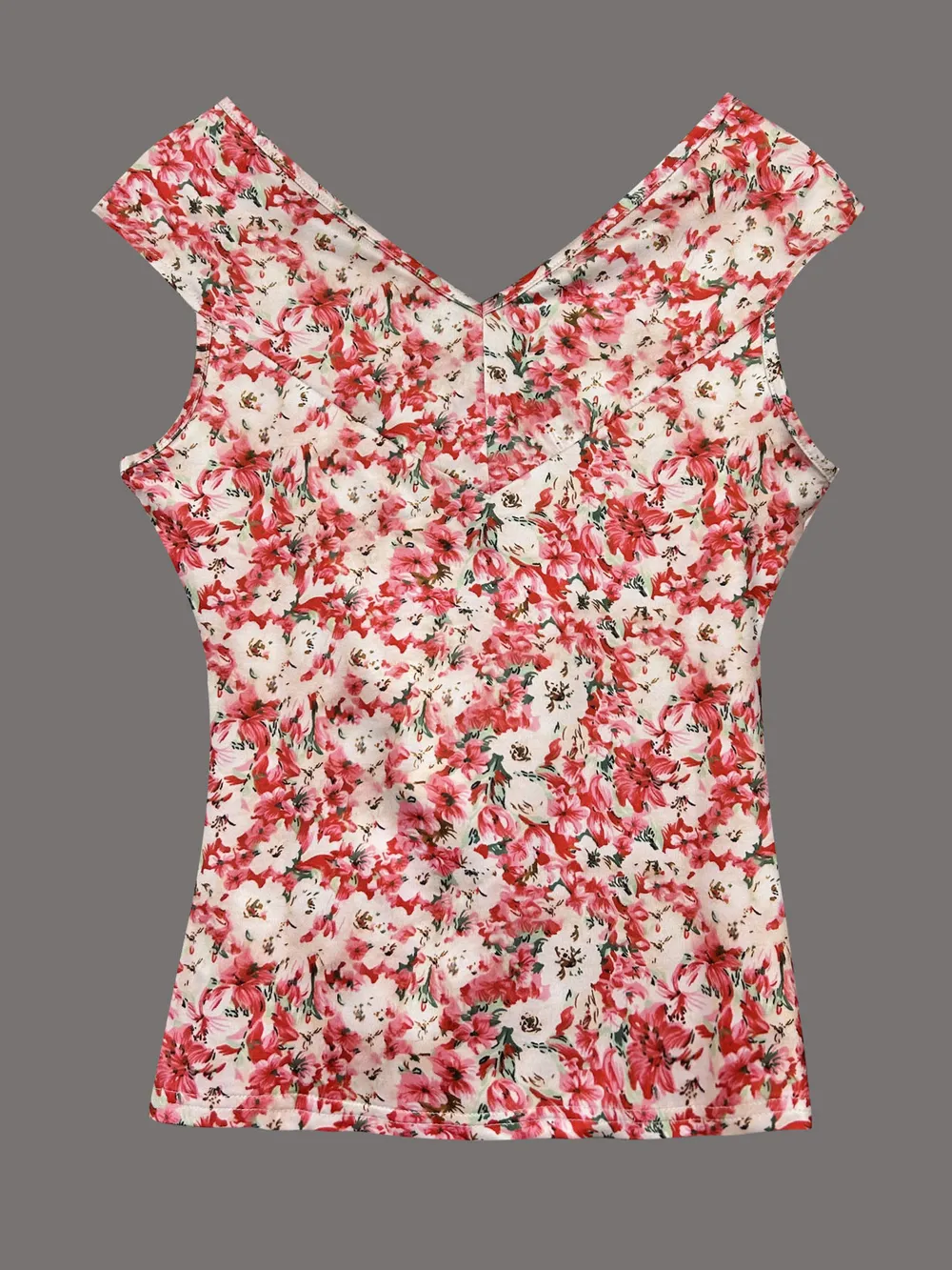 Twisted Front Floral Print Sleeveless Top, image 5