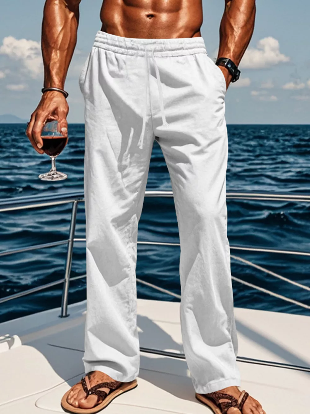 Men's Full Size Casual Loose-Fit Pants with Elastic Drawstring Waist Plus Size, image 14