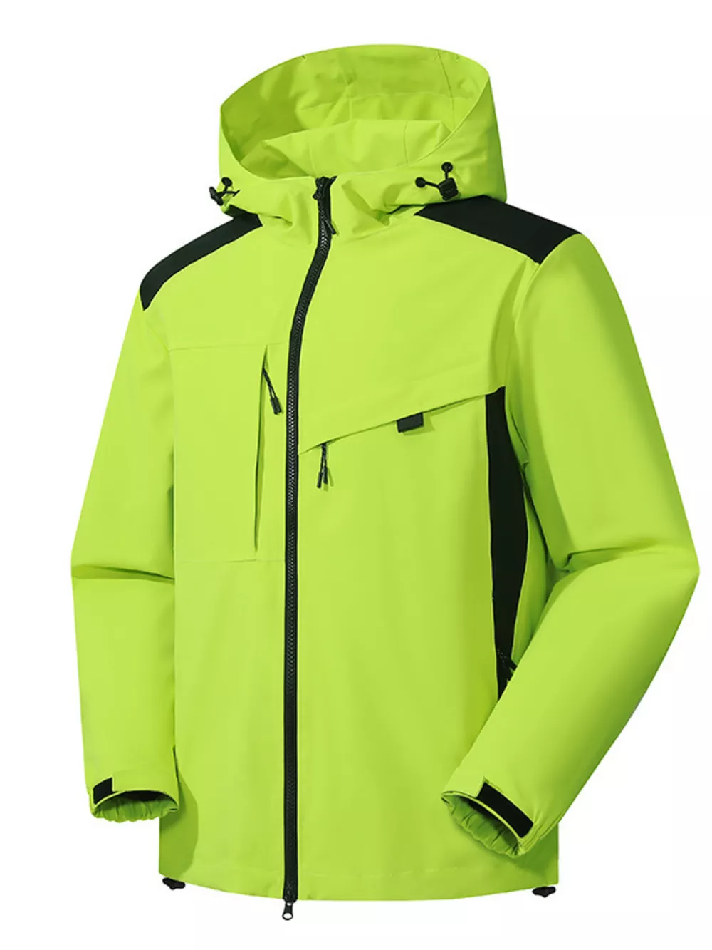 Men's Full Size Waterproof Hooded Zip Up Jacket Plus Size, image 2
