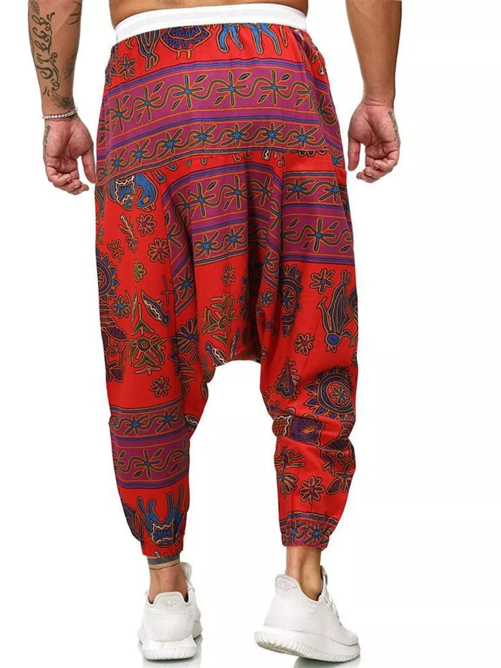 Men's Plus Size Bohemian Print Harem Pants, image 3