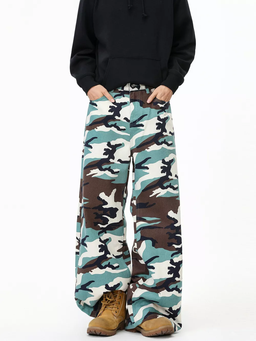 Men's Camouflage Print Wide-Leg Casual Pants, image 2