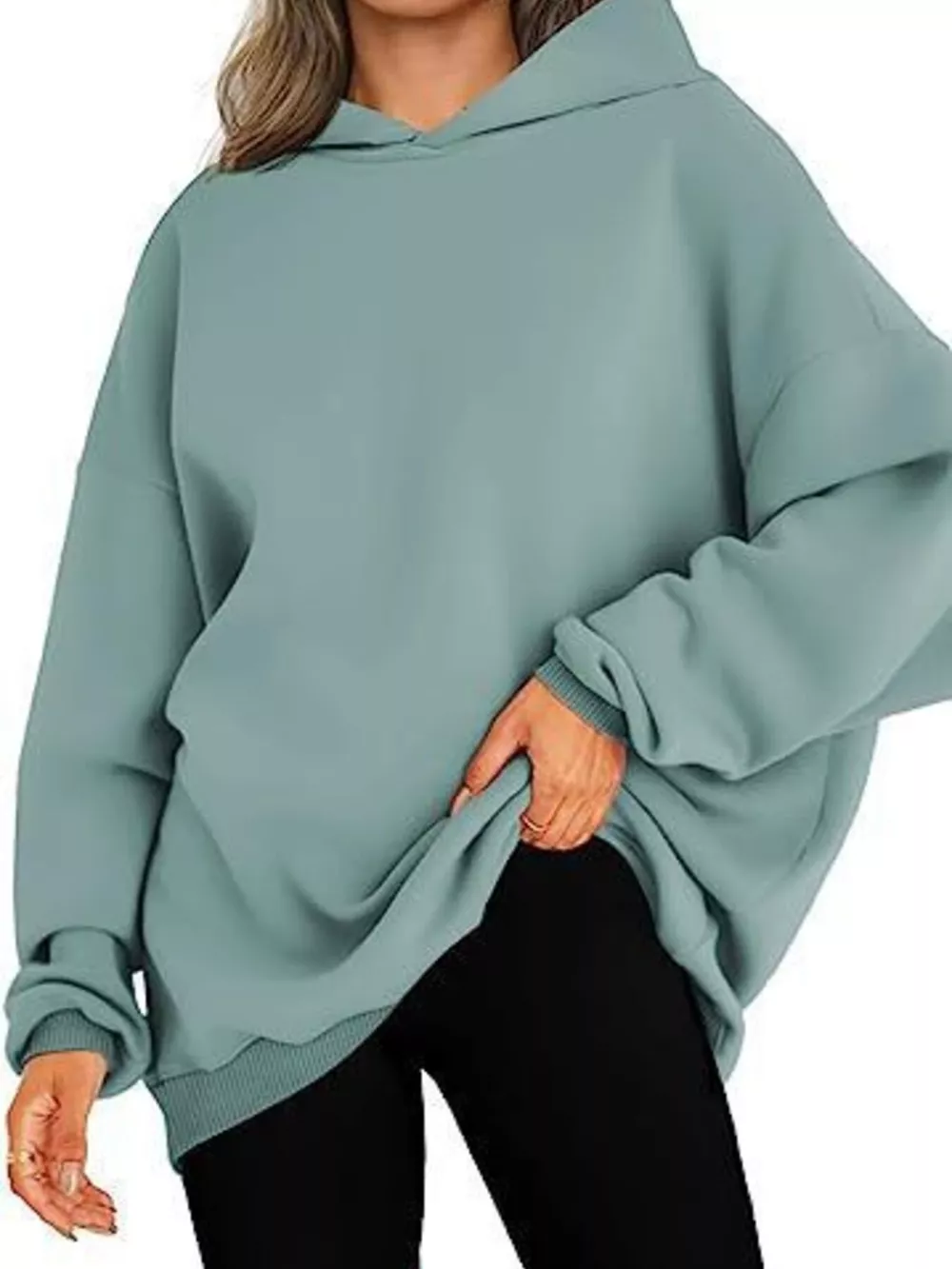 Drop Shoulder Long Sleeve Hoodie, image 16