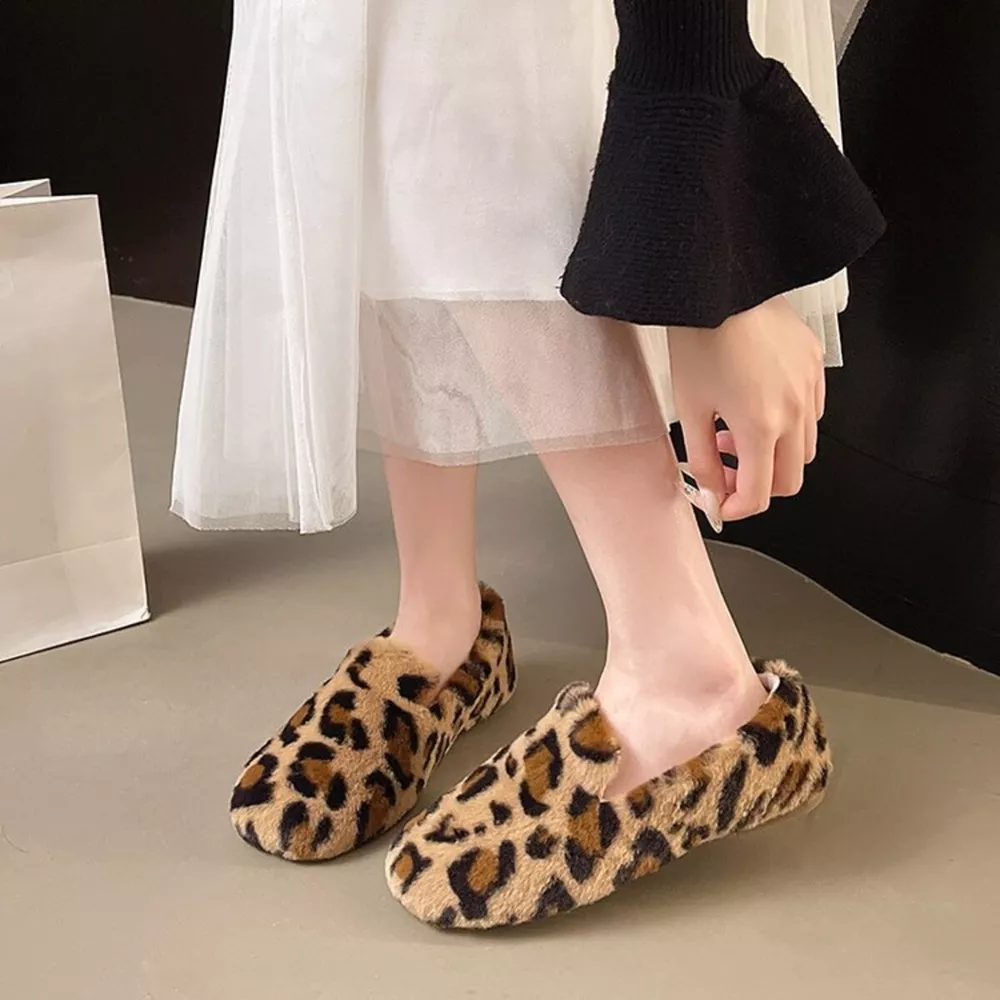 Fluffy Round Toe Slip-Ons, image 3