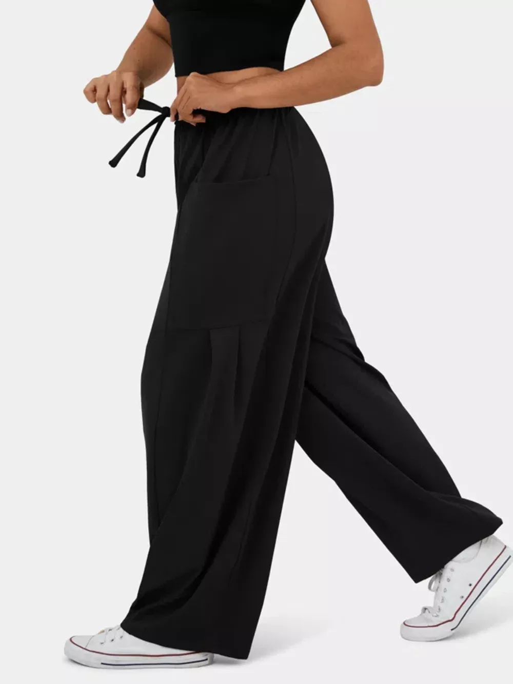 High-Waisted Drawstring Wide-Leg Pants, image 11