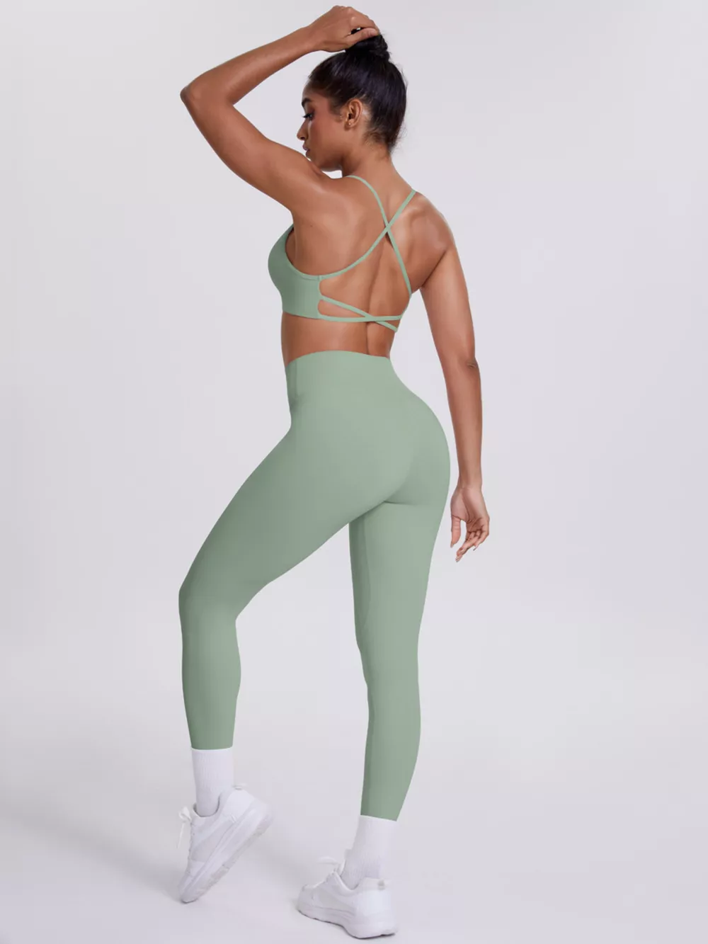 Criss-Cross Back Cami and Leggings Active Set, image 5
