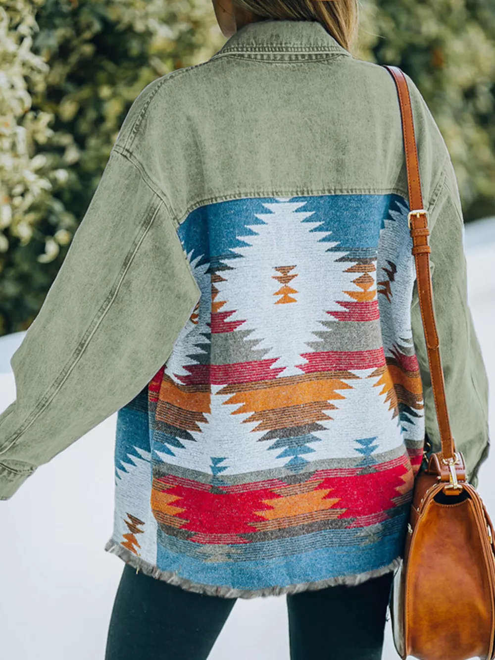 Aztec Print Button Up Jacket, image 6