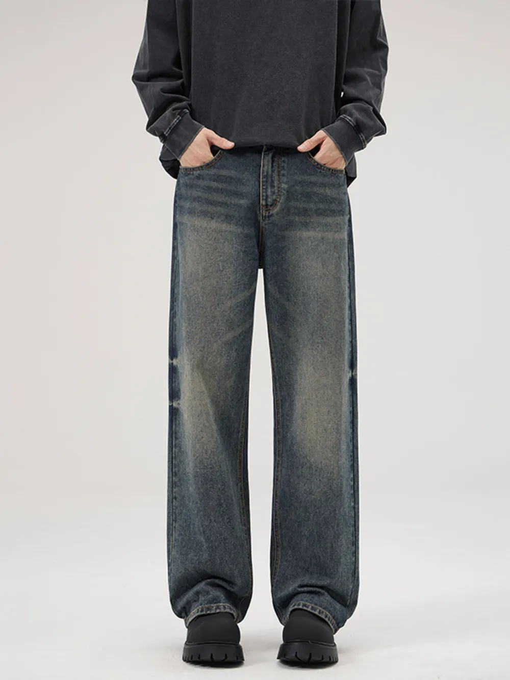 Men's Full Size Wide-Leg Relaxed Fit Jeans Plus Size, image 2