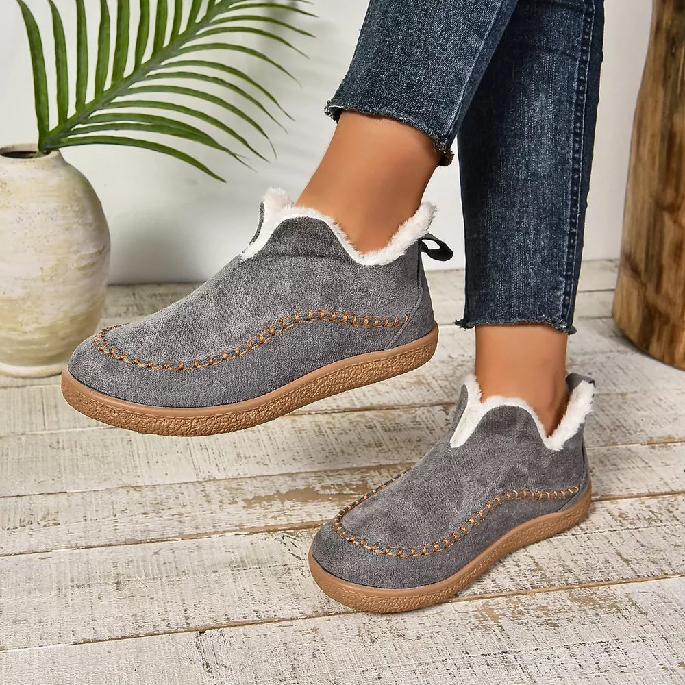 Round Toe Plush Lined Shoes, image 4