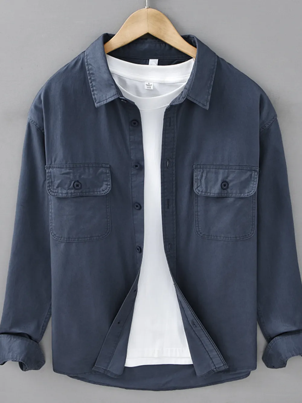 Men's Plus Size Button Up Long Sleeve Shirt