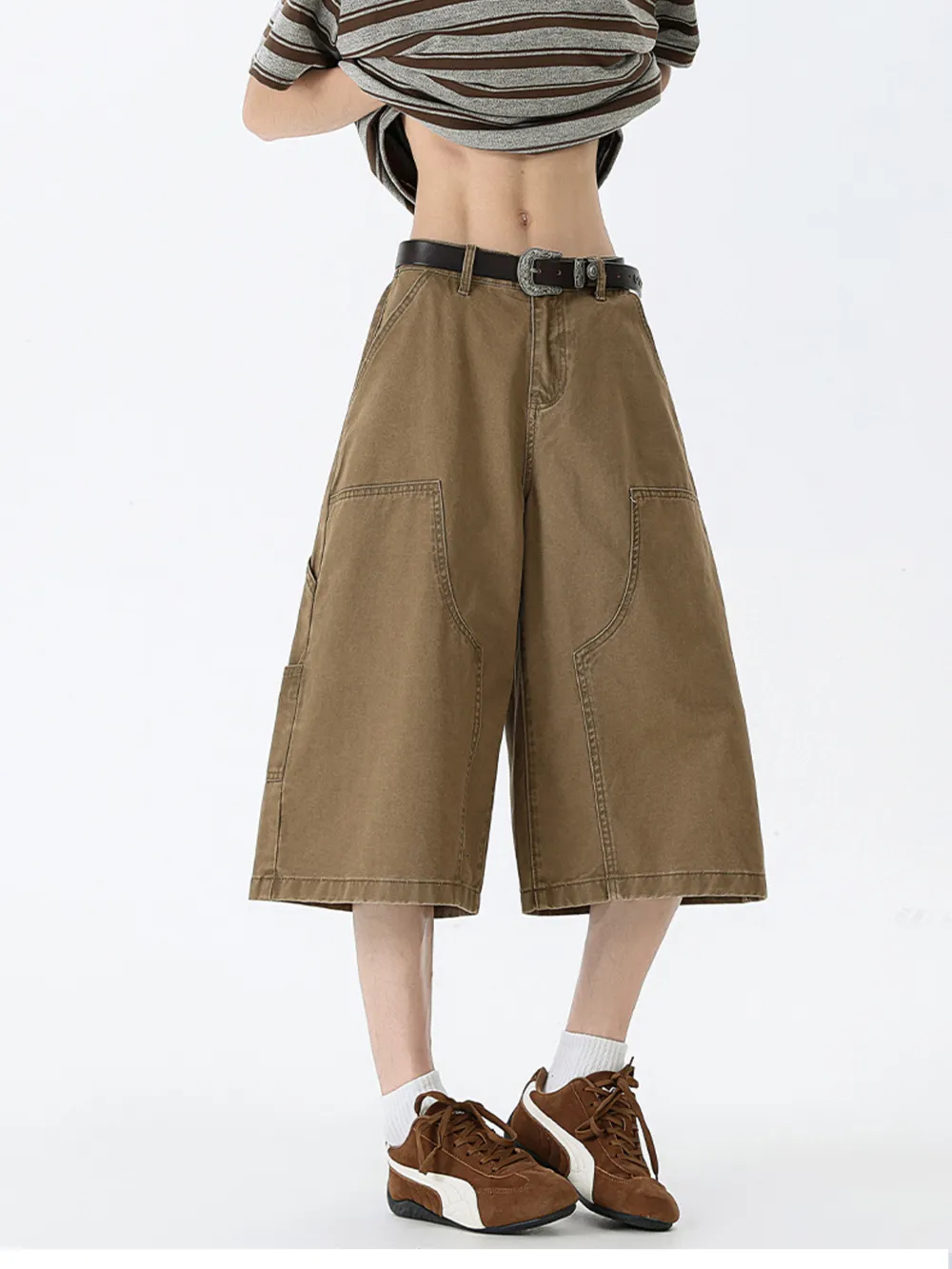 Men's Full Size Wide Leg Cargo Denim Shorts Plus Size, image 4
