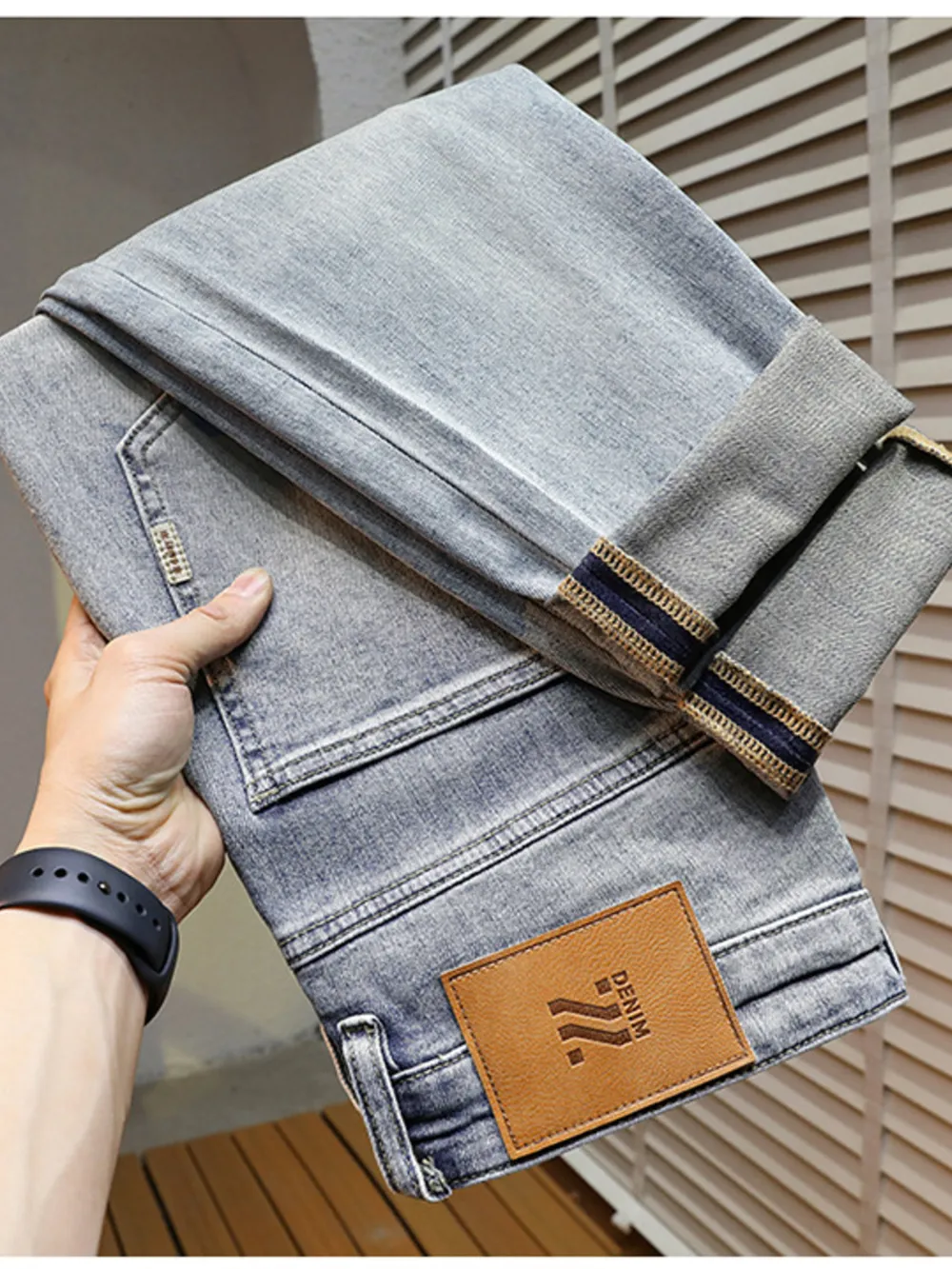 Men's Distressed Wide Leg Jeans, image 5