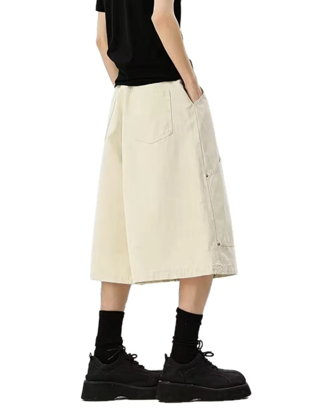 Men's Full Size Wide Leg Cropped Shorts Plus Size, image 3