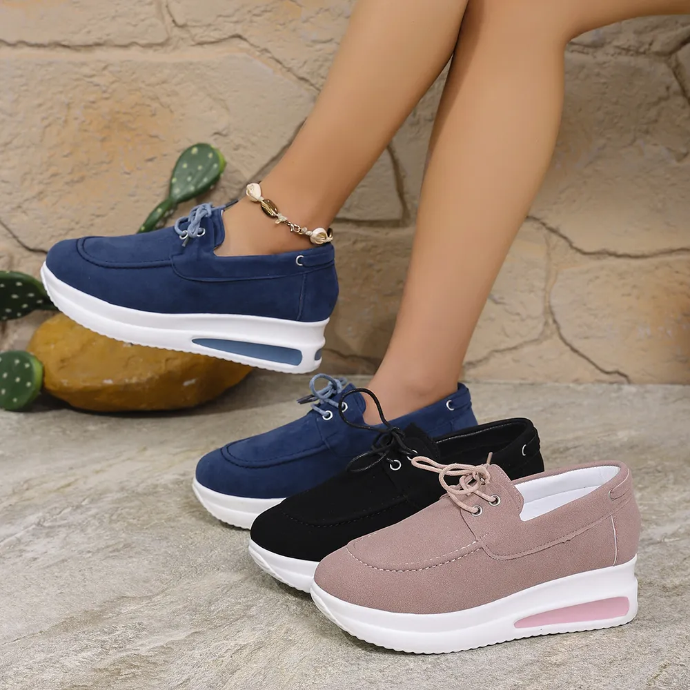 Round Toe Platform Sneakers, image 2