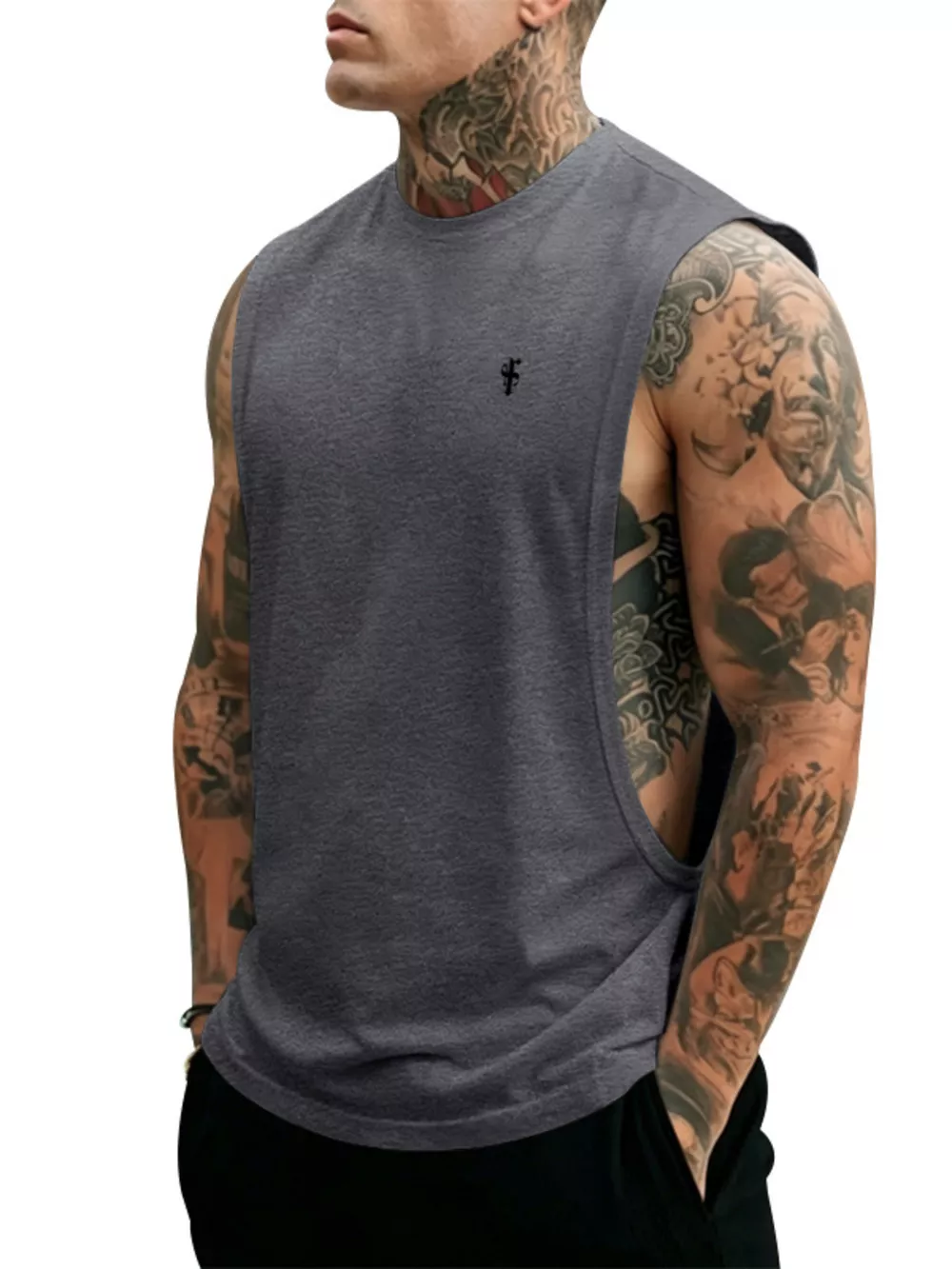 Men's Full Size Round Neck Tank Top Plus Size, image 27
