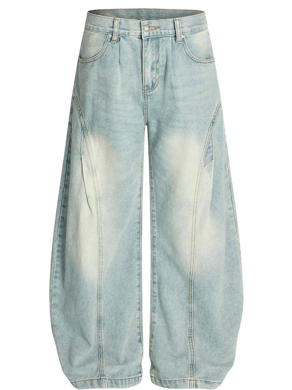 Men's Washed Wide Leg Jeans