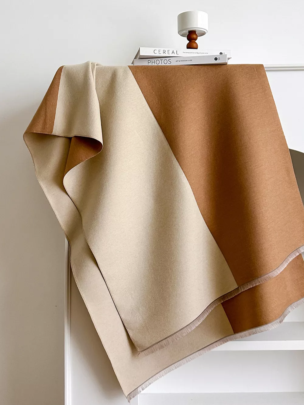 Two-Tone Raw Hem Scarf, image 7