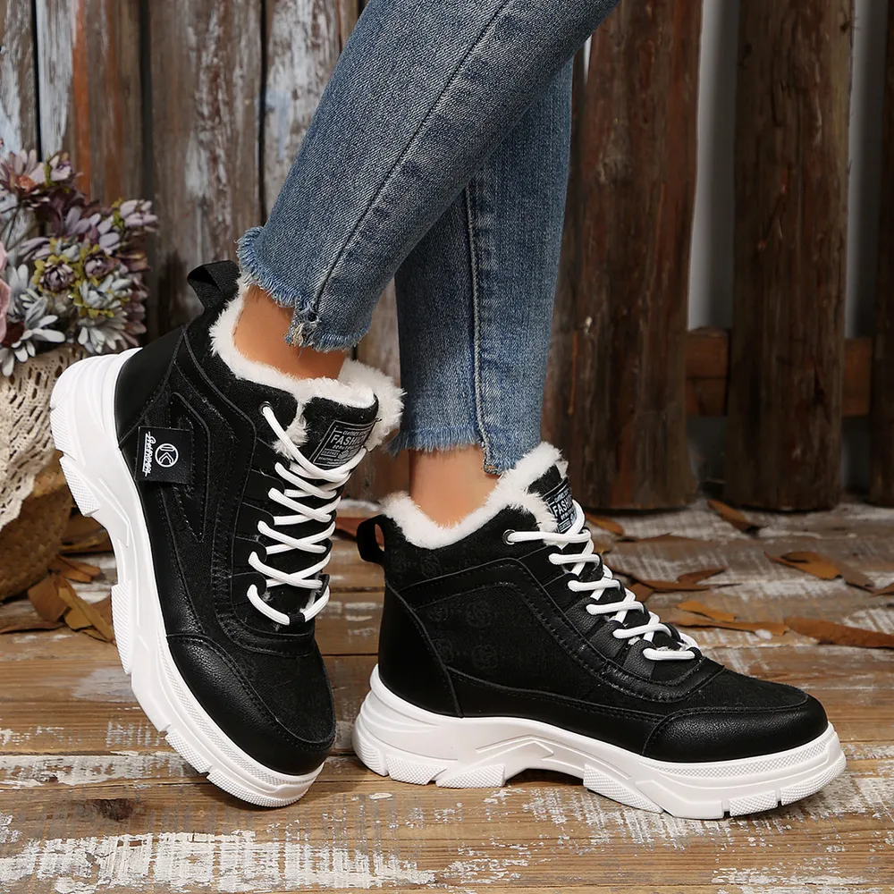 High-Top Platform Chunky Sneaker Boots with Lace-Up, image 3