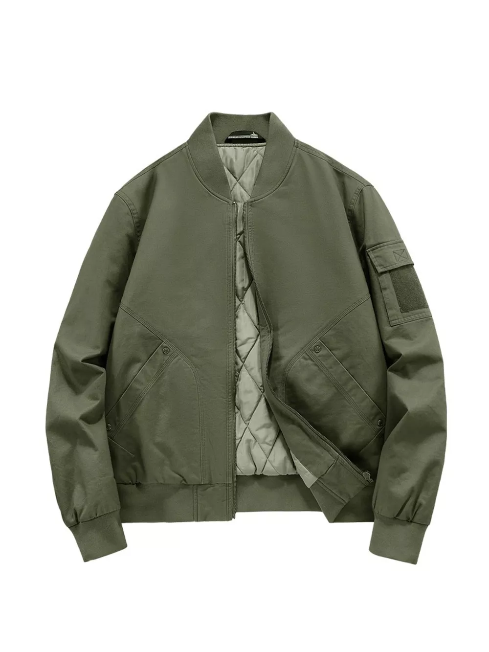Men's Plus Size Zip Up Long Sleeve Jacket, image 5