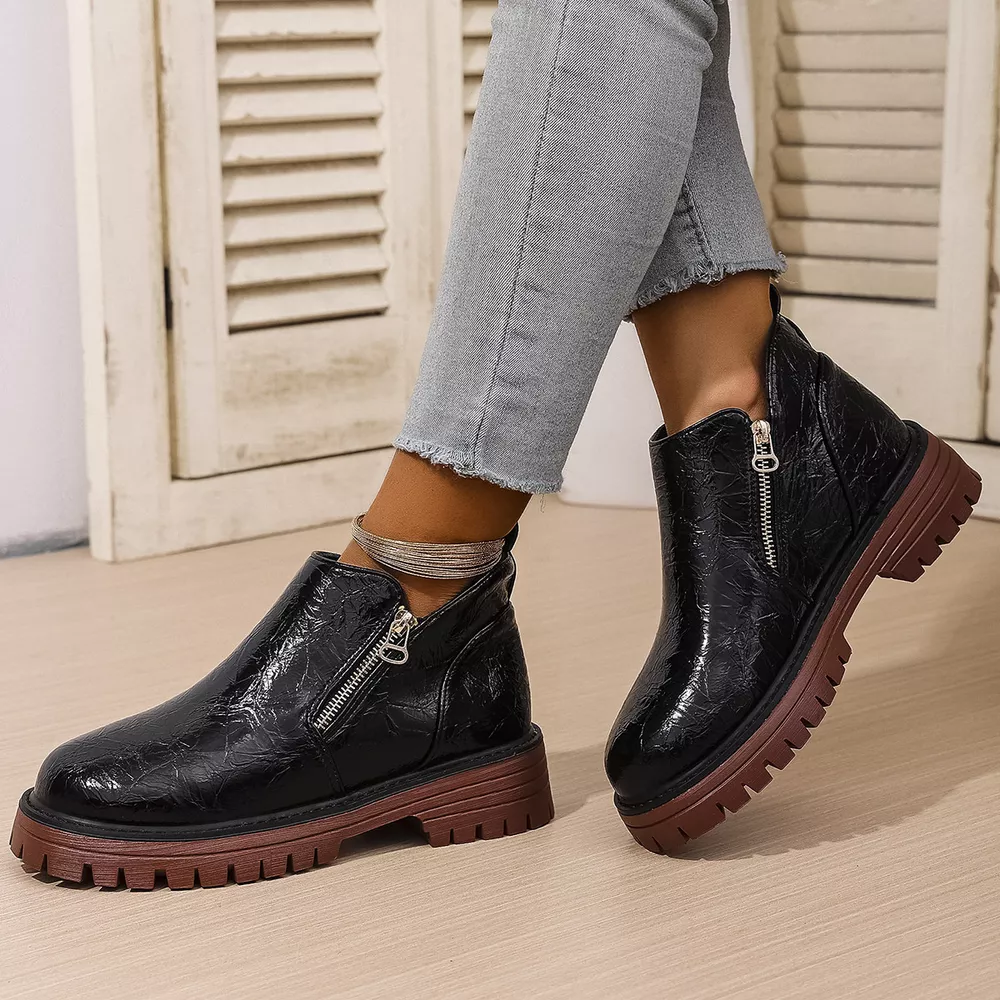 Round Toe Block Heels Boots, image 3