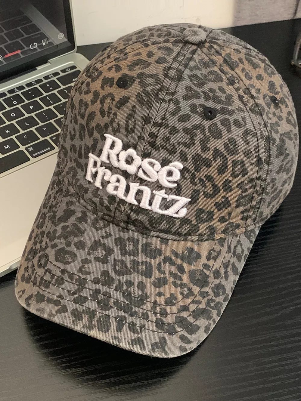 Leopard Print Baseball Cap with Embroidered Letter, image 5