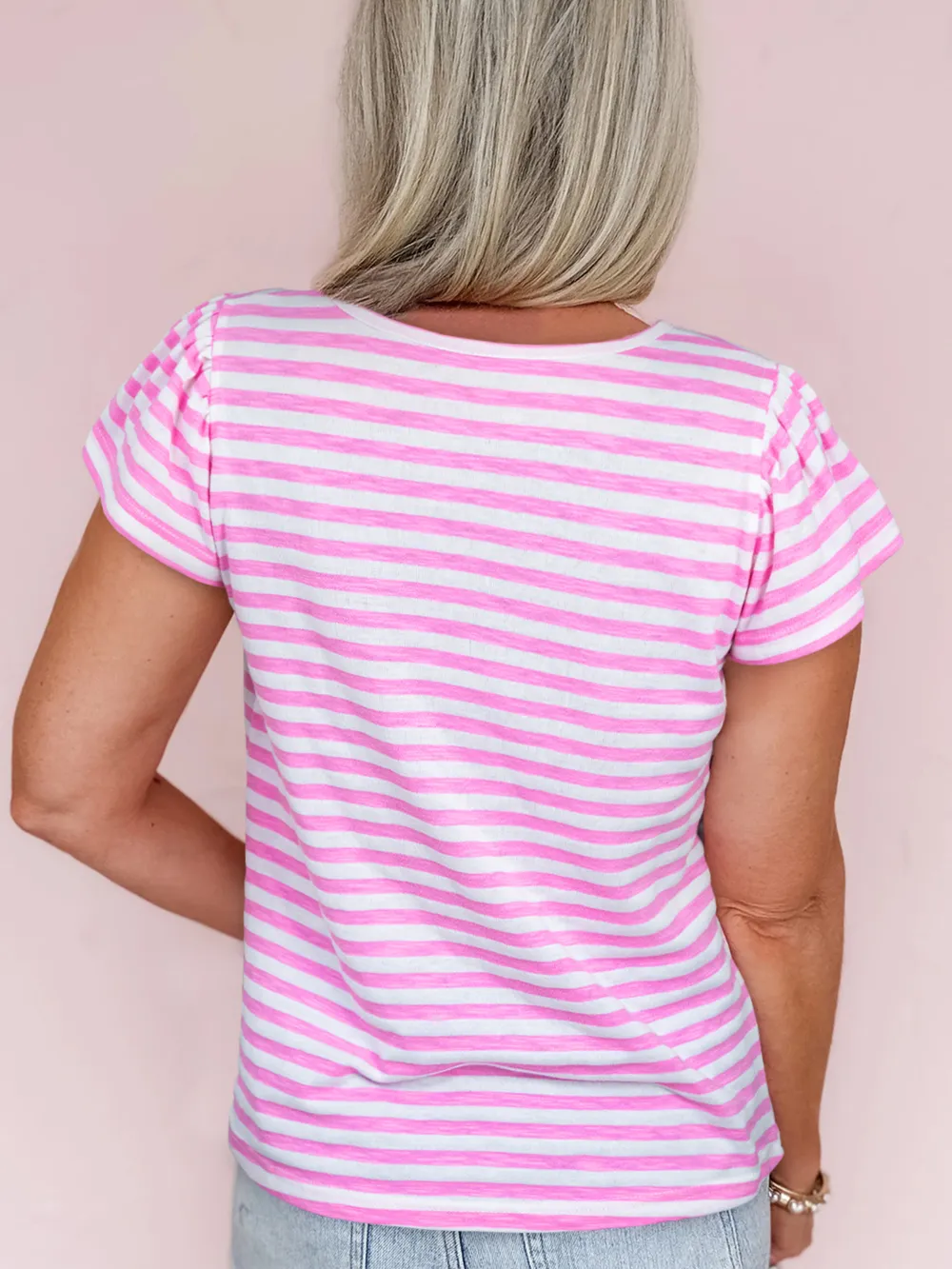 Striped V-Neck T-Shirt, image 2