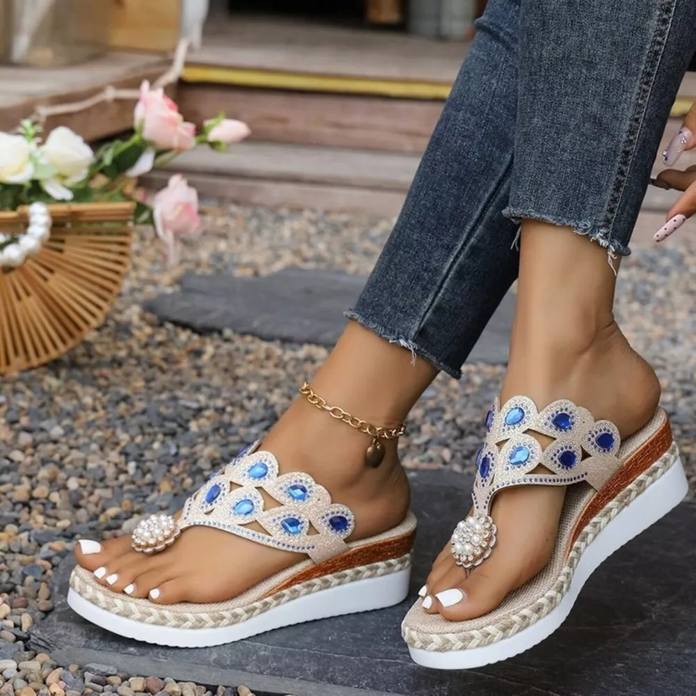 Toe Post Wedge Sandals, image 9